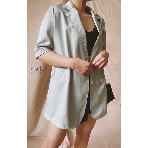 Áo khoác VEST / Blazer xanh tay lỡ mã HM01 - SIÊU PHẨM (ảnh thật) | BigBuy360 - bigbuy360.vn