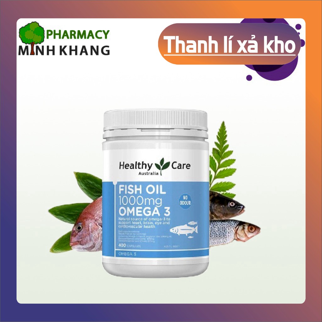 [CHẤT LƯỢNG] [CHÍNH HÃNG] Dầu Cá Tự Nhiên Fish Oil Healthy Care Omega 3 1000mg, 400 viên [HÀNG TỐT]