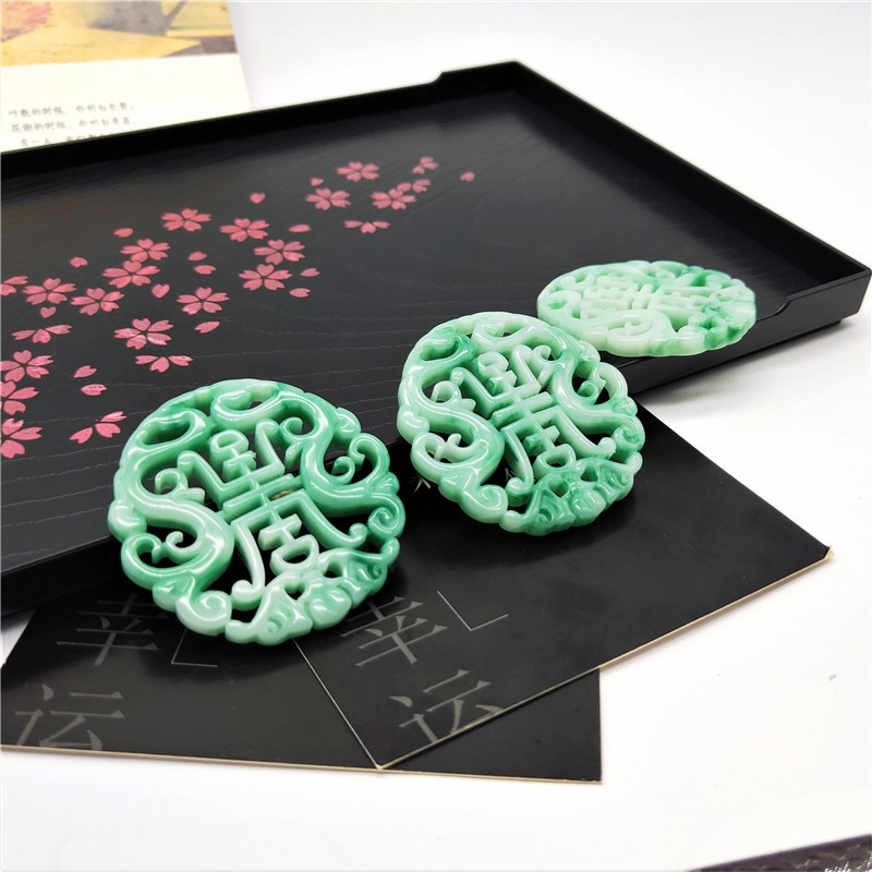 [Nguyên liệu làm trâm] ngọc bội resin họa tiết tròn 50mm