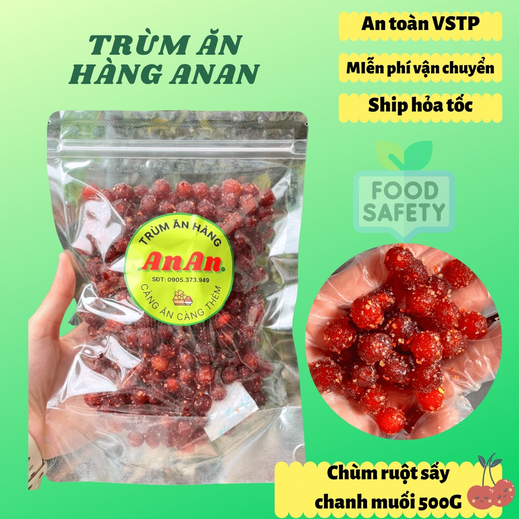 Chùm ruột sấy chanh muối 500gr ăn vặt ngon Trùm ăn hàng ANAN