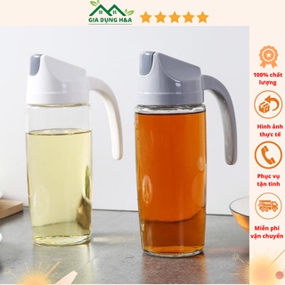 Bình đựng dầu ăn, nước mắm, xì dầu, mật ong tự động mở nắp khi rót 600ml bình thủy tinh đựng dầu ăn
