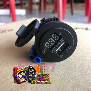 Sạc điện thoại cổng usb lắp xe máy 5v 2.1a