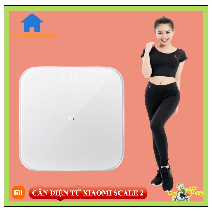 Cân điện tử sức khỏe Xiaomi Scale 2 thông minh, kết nối bluetooth với app MiFit trên điện thoại