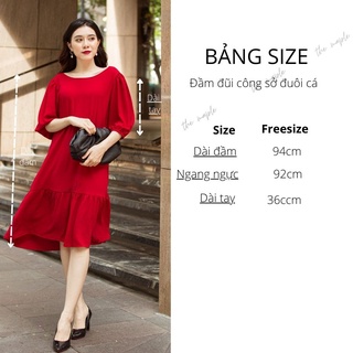 Đầm Maxi Tay Lửng The Maple Freesize Đỏ