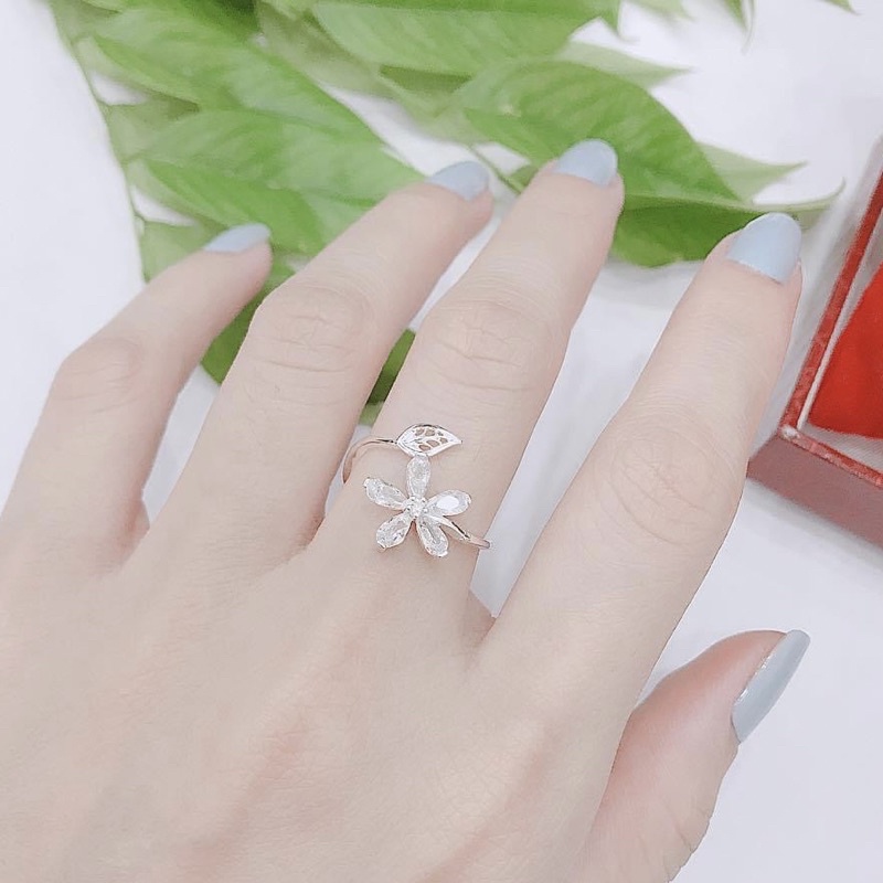 Nhẫn nữ bạc ta tặng kèm hộp đựng , sáng bóng , giá rẻ -  Vàng bạc Khải Khải