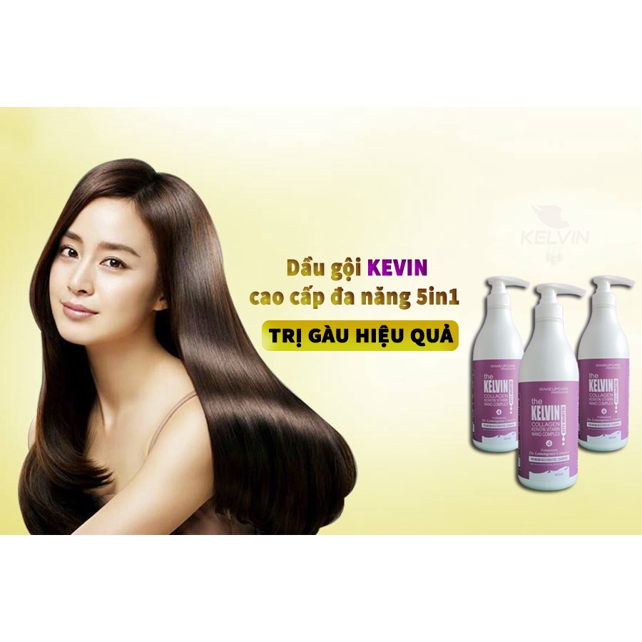 Dầu Gội Sạch Gàu, Hết Nấm Ngứa, Ngăn Rụng Kích Mọc và Siêu Phục Hồi ,GỘI CAO CẤP KELVIN 5IN1 CHO TÓC RỤNG, GÀU, TÓC NÁT