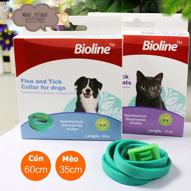 Vòng chống ve rận cho chó mèo Bioline, Vòng trị ve rận chó mèo Bioline