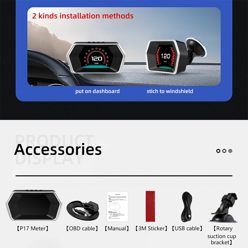 Giá Nhà Máy p17 hud obd2 Hướng Dẫn Dầu Điều Hướng gps Màn Hình Hiển Thị Tốc Độ Cho Xe Hơi Máy Tính