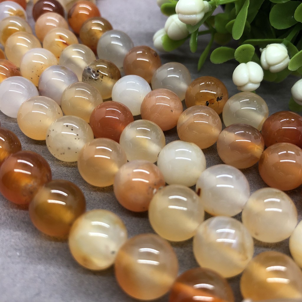 Chuỗi Hạt Đá Mã Não Đỏ Tự Nhiên 4-12mm Dùng Làm Trang Sức Thủ Công