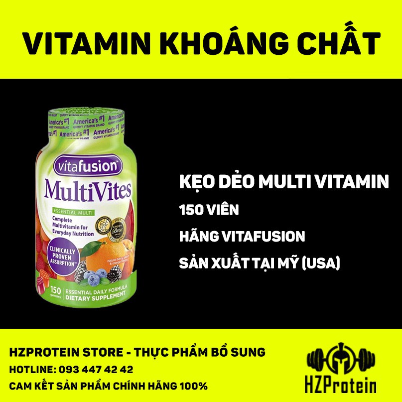 VITAFUSION MULTIVITES - KẸO DẺO BỔ SUNG MULTI VITAMIN TỔNG HỢP, THIẾT YÊU, MÙI VỊ THƠM NGON (150 VIÊN)