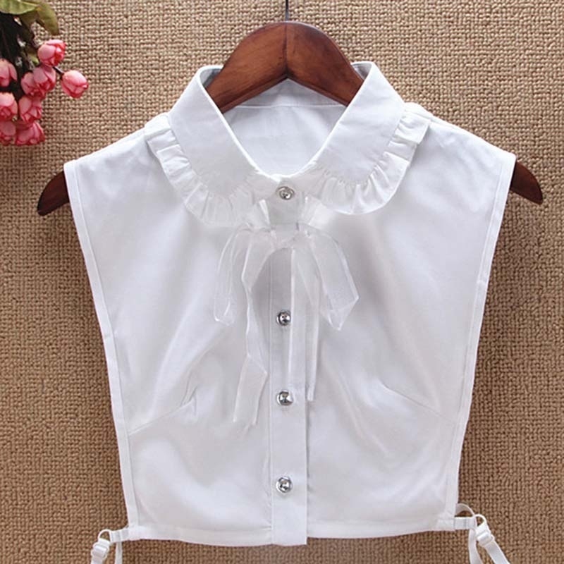 Cổ áo sơ mi giả phối bèo thời trang thanh lịch cho nữ