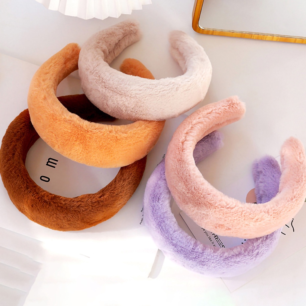 Băng đô cài tóc hình chữ U bằng vải lông thời trang cho nữ