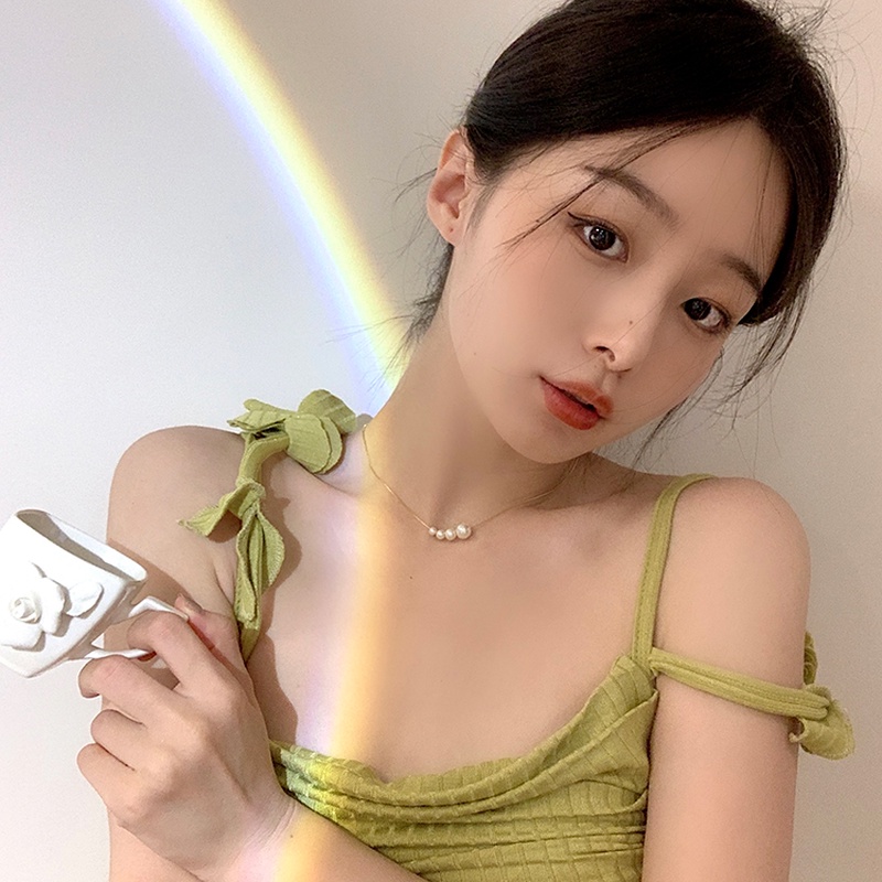 Vòng cổ hợp kim đính ngọc trai giả sang trọng mới năm 2021