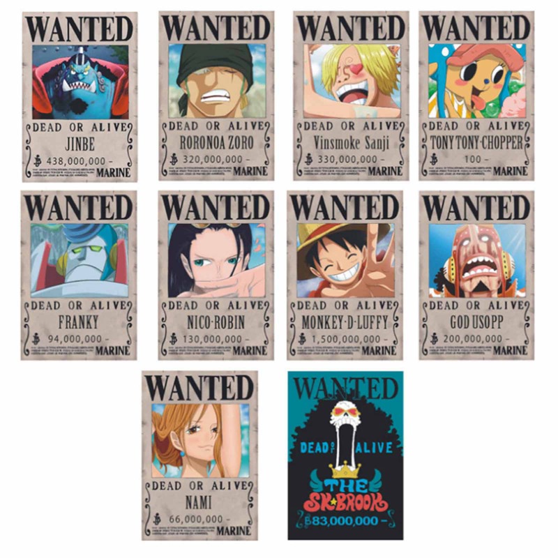 Bộ 10 áp phích in hình nhân vật hoạt hình One Piece 903 Update