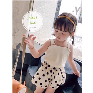 Set áo dây quần bi to cho bé gái