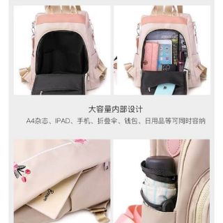 balo 2in1 chống trộm thêu hoa