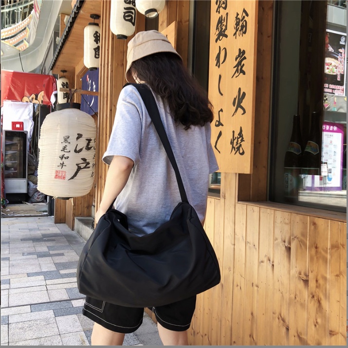 Túi Đeo Chéo Đeo vai Vải Canvas Cỡ Lớn Thời Trang Nam Nữ Đi Học Đi Chơi