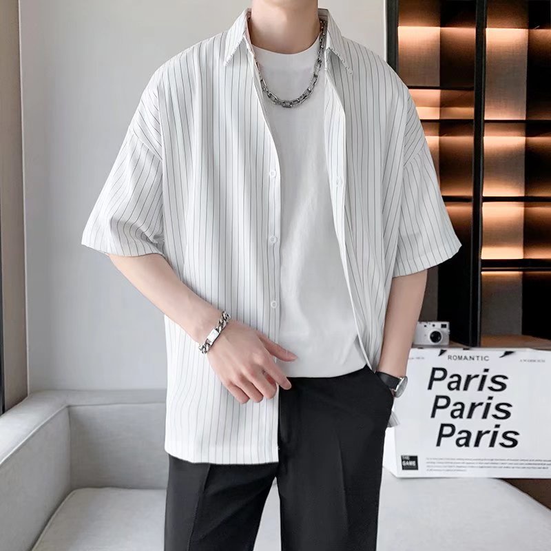 Slim Short Sleeve Anti Wrinkle Shirt Korean Summer Casual Casual Shirt For Men 2022