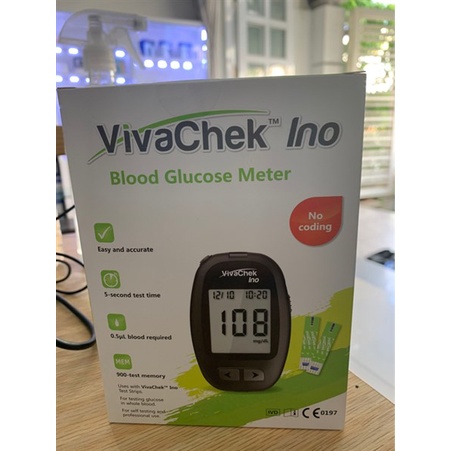 Quà Tặng kèm Máy đo đường huyết Viva Check Ino - Khẩu trang y tế 4 lớp hoặc băng gạc y tế