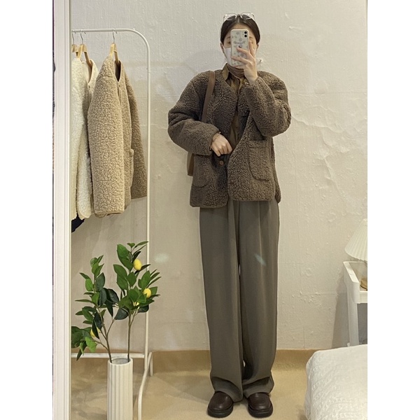 A25 - Yangmao Wool Áo khoáng lông phong cách Hàn Quốc | BigBuy360 - bigbuy360.vn