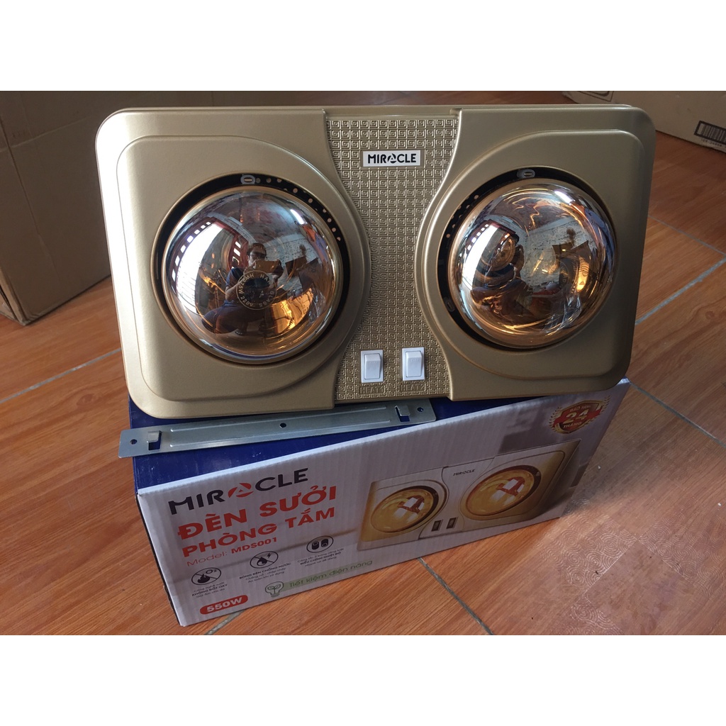 ĐÈN SƯỞI NHÀ TẮM 2 BÓNG MIRACLE HÀNG VIỆT NAM CÓ BẢO HÀNH.HVN