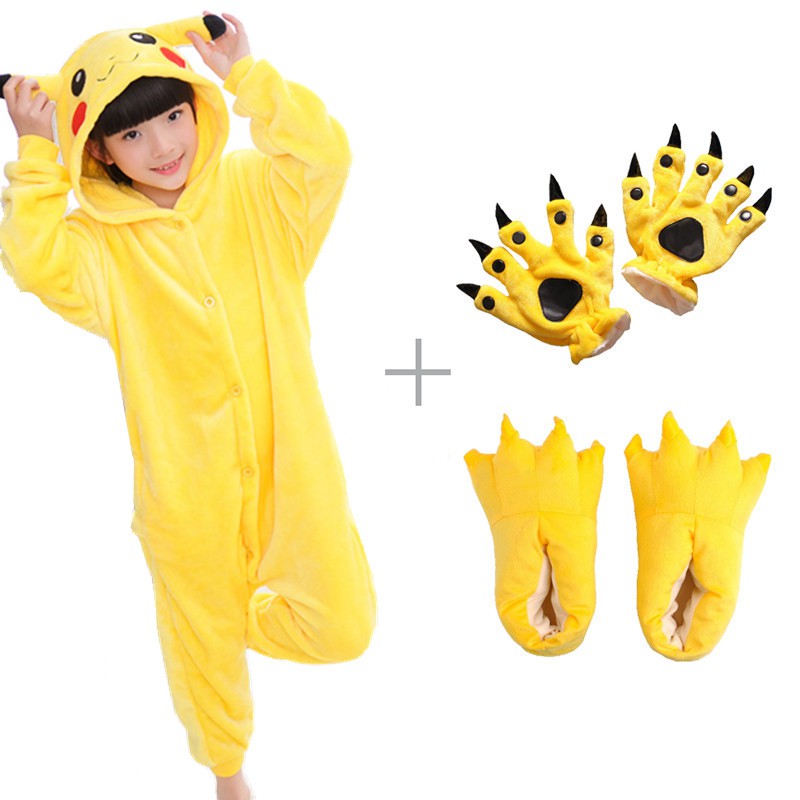 Bộ Đồ Ngủ Áo Liền Quần Hình Pikachu Cho Bé