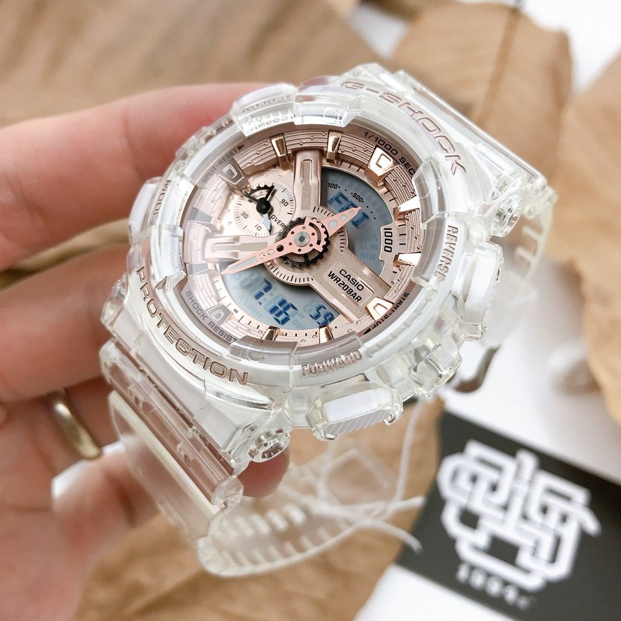 Đồng hồ nam/nữ Casio G-SHOCK GMA-S110 / GMA-S110SR-7A dây đeo trong suốt, chống va đập, hàng chính hãng