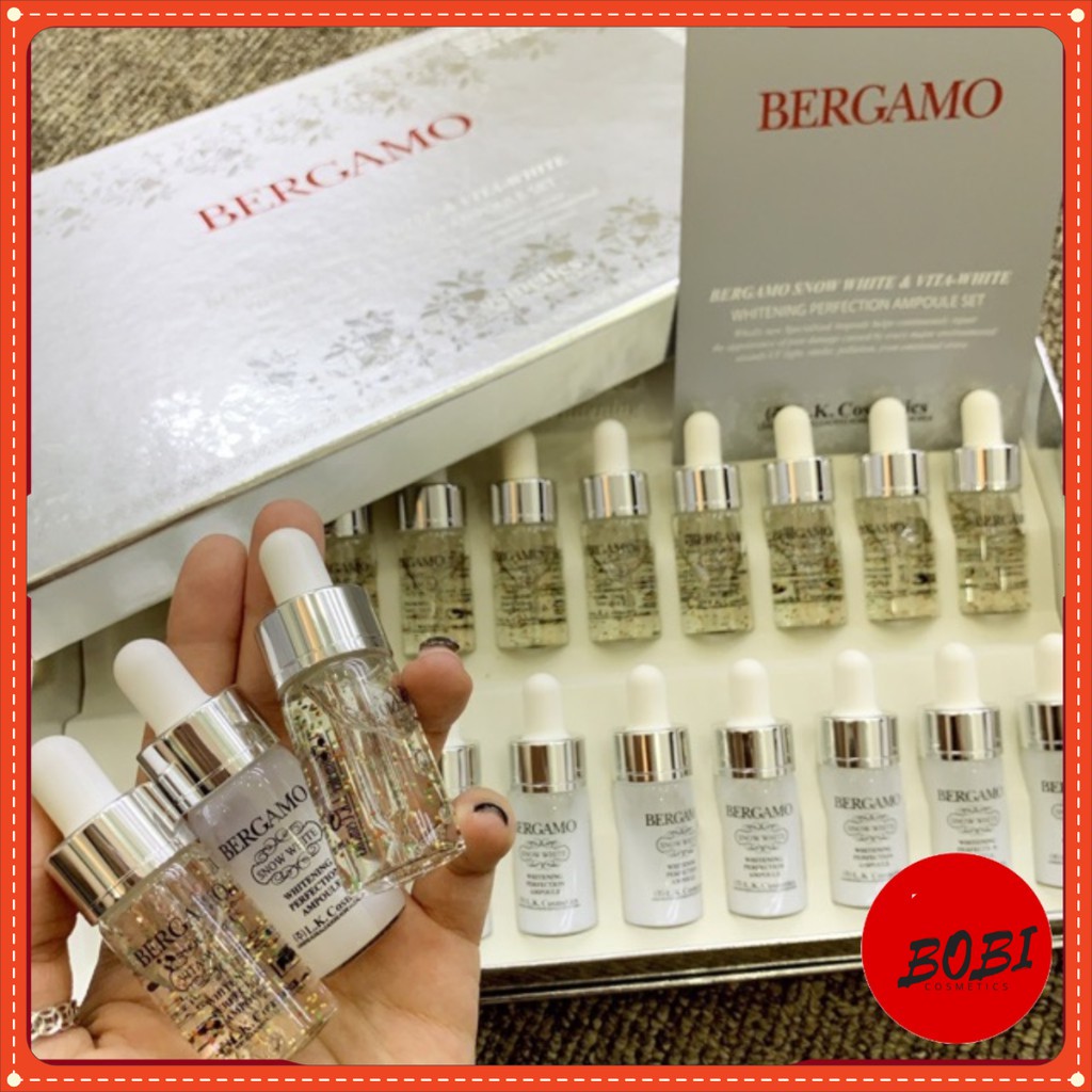 [FREESHIP 50K] Set 20 serum dưỡng trắng BERGAMO SNOW WHITE & VITA-WHITE WHITENING