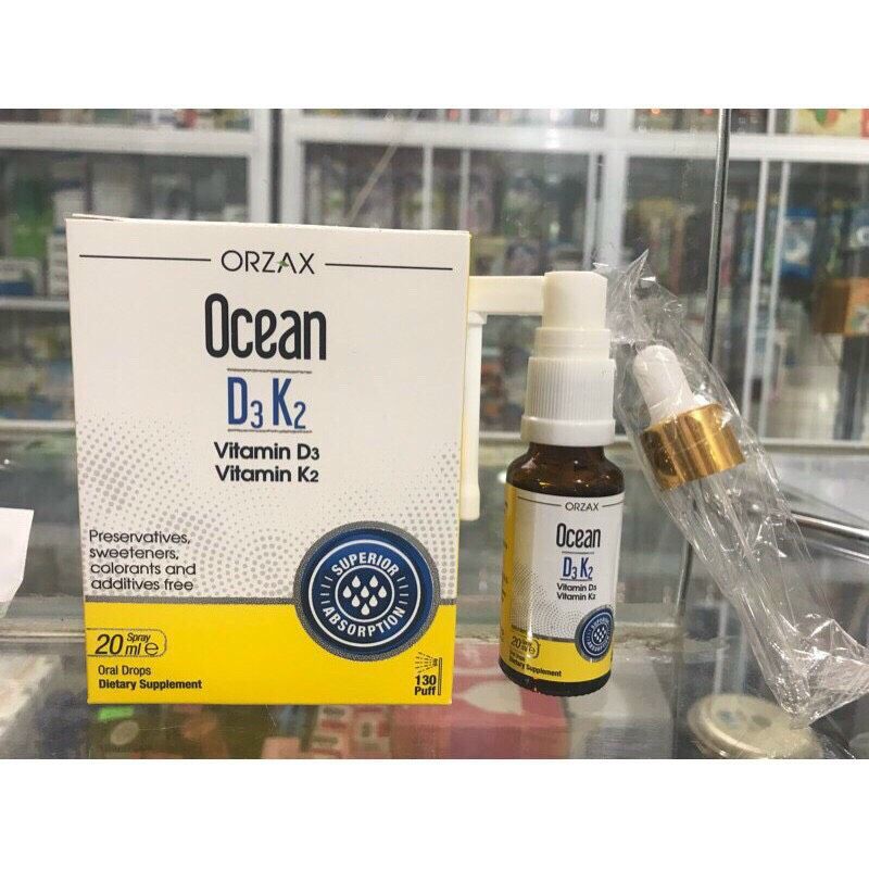 OCEAN D3K2 - vitamin d3 và k2 dạng xịt và nhỏ giọt cho bé yêu
