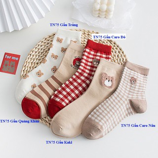 Tất Noel giáng sinh họa tiết gấu TN75 rẻ