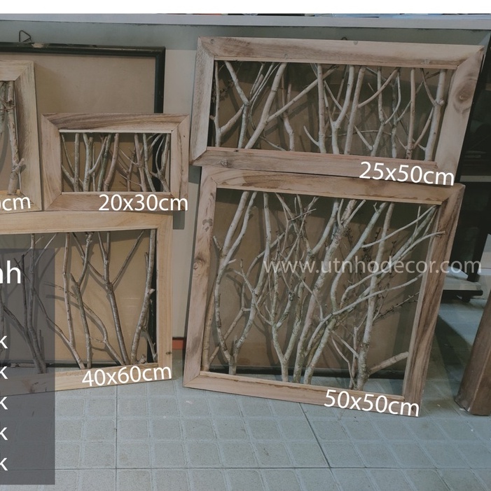 Tranh gỗ cành cây khô treo tường kích thước 50 x 50CM