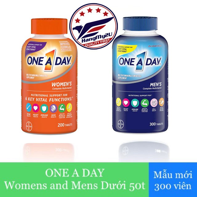 [Date 6.2022] One A Day Men's Women's Complete Multivitamin bổ sung Multivitamin và khoáng chất cho nam nữ, 300 viên