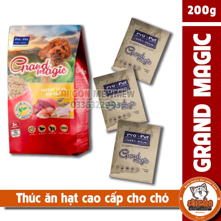 THỨC ĂN CAO CẤP DÀNH CHO CHÓ TRƯỞNG THÀNH GRANDMAGIC GÓI LẺ 200GR