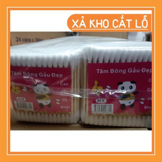 Tăm bông gỗ Gấu Đẹp chất lượng cao gói 80 cái