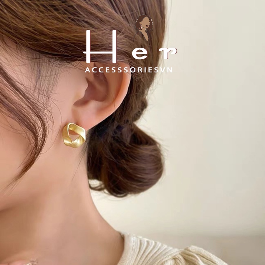 Hoa Tai Nữ Basic phong cách cổ điển, hình lục giác Her Accessories H3