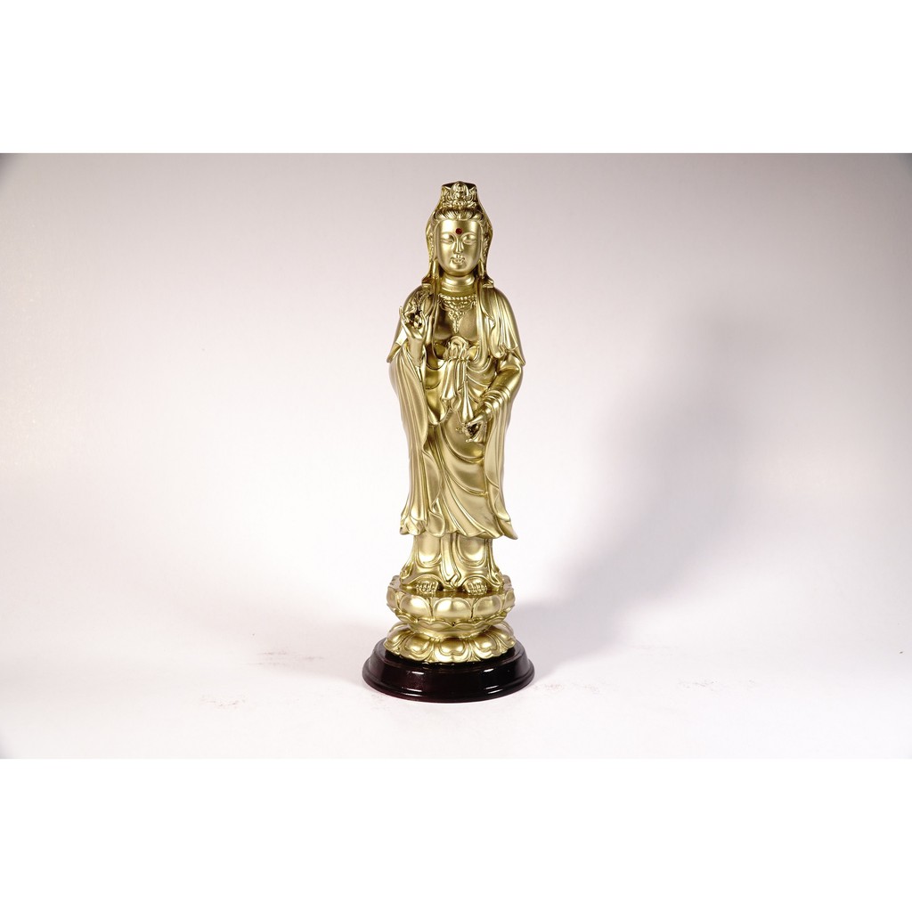 Bộ 3 tượng Phật Tây Phương Tam Thánh Tam Thế Phật nhũ đồng - Cao 25cm