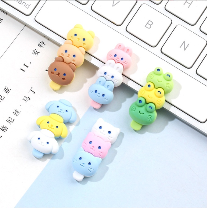 Sticker jibbitz kem que nhân vật gấu, thỏ, mèo con gắn dép sục Crocs