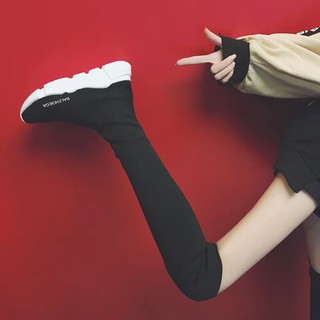 (Order) Giày bốt đùi nữ, boots len đơn giản cá tính