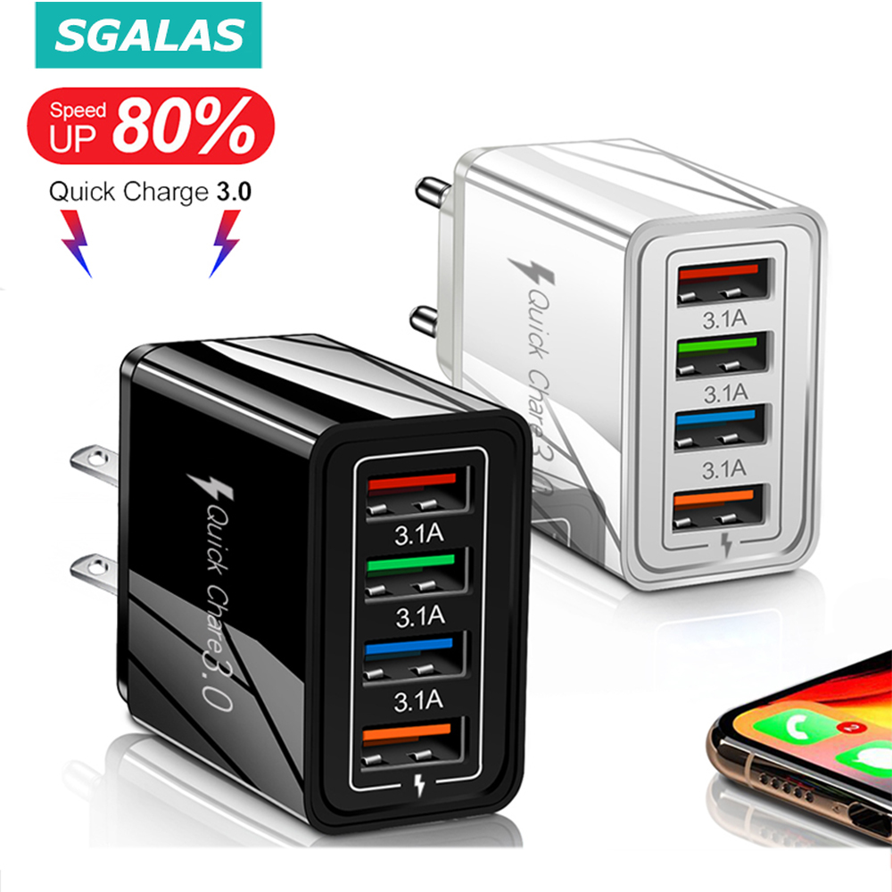 Củ sạc nhanh SGALAS phích US cắm 4 cổng USB