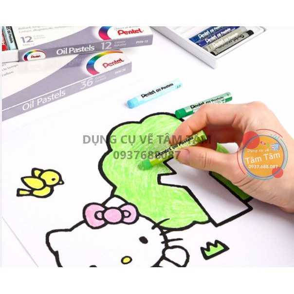 [ TÂM TÂM ]-SÁP DẦU PENTEL 25 màu - OIL Pastel PENTEL (#Sáp Tô Màu)-