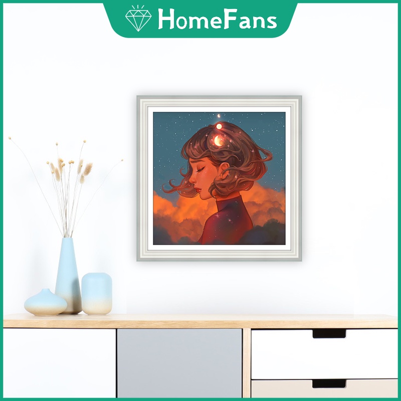 Bộ tranh đính đá 5D tự làm 30x30cm hình chân dung nghệ thuật