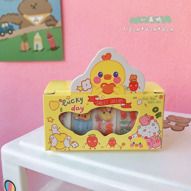 Set 5 cuộn băng dính washi tape sticker dán trang trí sổ tay lưu niệm Tom House