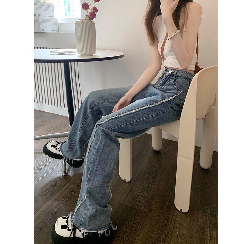 Quần Jean Dài Mỏng Ống Rộng Lưng Cao Thời Trang Mùa Hè 2022 Mới