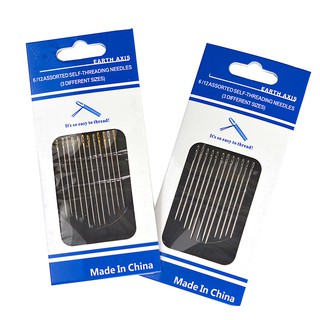12 cái / bộ kim mù đuôi vàng đa kích thước bên mở thép không gỉ darning tay may kim dụng cụ thêu diy kim