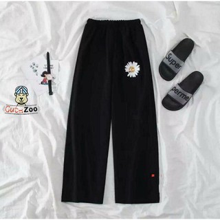 Quần ống rộng dáng suông hoa cúc unisex nam nữ chất thun mềm mát - CUTEZOO