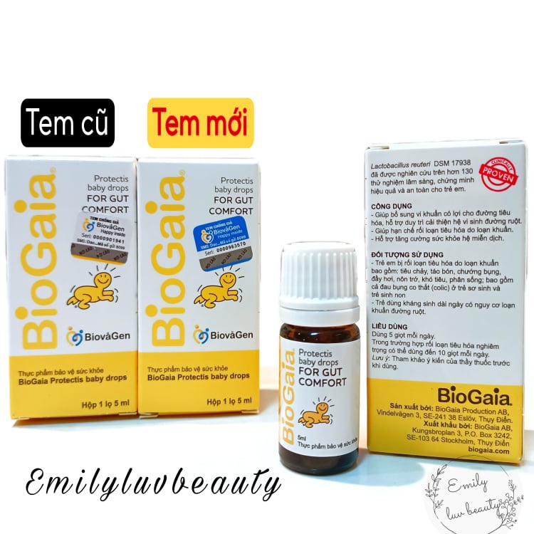 Men vi sinh cho bé sơ sinh và người lớn BioGaia Chai 5ml CÓ TEM