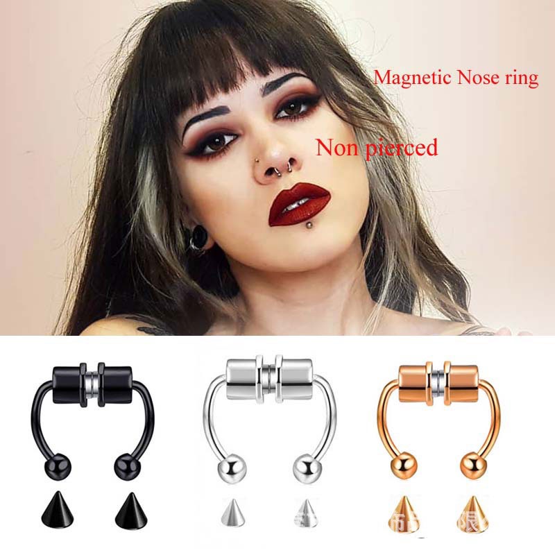 Khuyên Mũi Bằng Hợp Kim Từ Tính Giả Thời Trang Có Thể Tái Sử Dụng