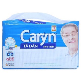 Tã/ bỉm dán Caryn cho người già, mẹ sau sinh size M-L cho vòng hông 68-122cm ( 1 miếng bán lẻ )
