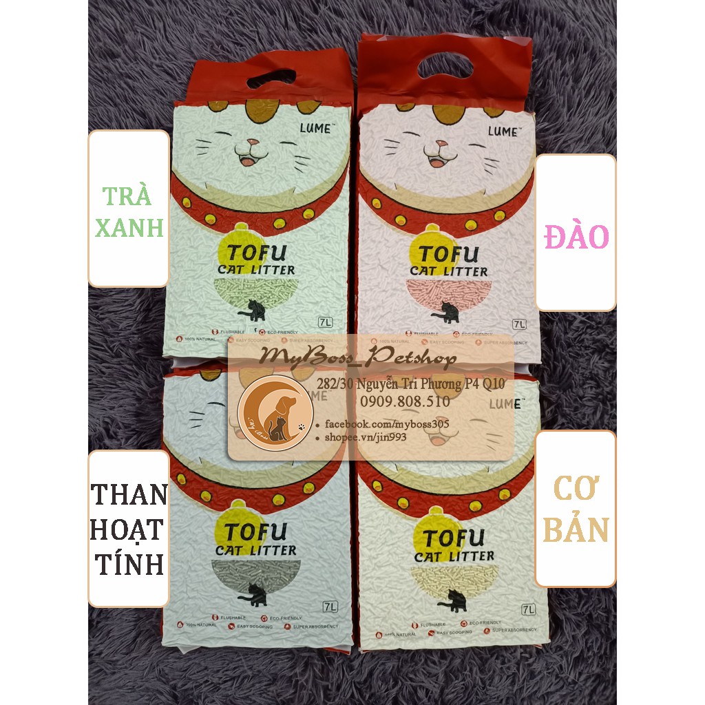 Cát Đậu Nành Lume ToFu 7L - Cát vệ sinh cho mèo , cát lót chuồng hamster 7L siêu vón cục