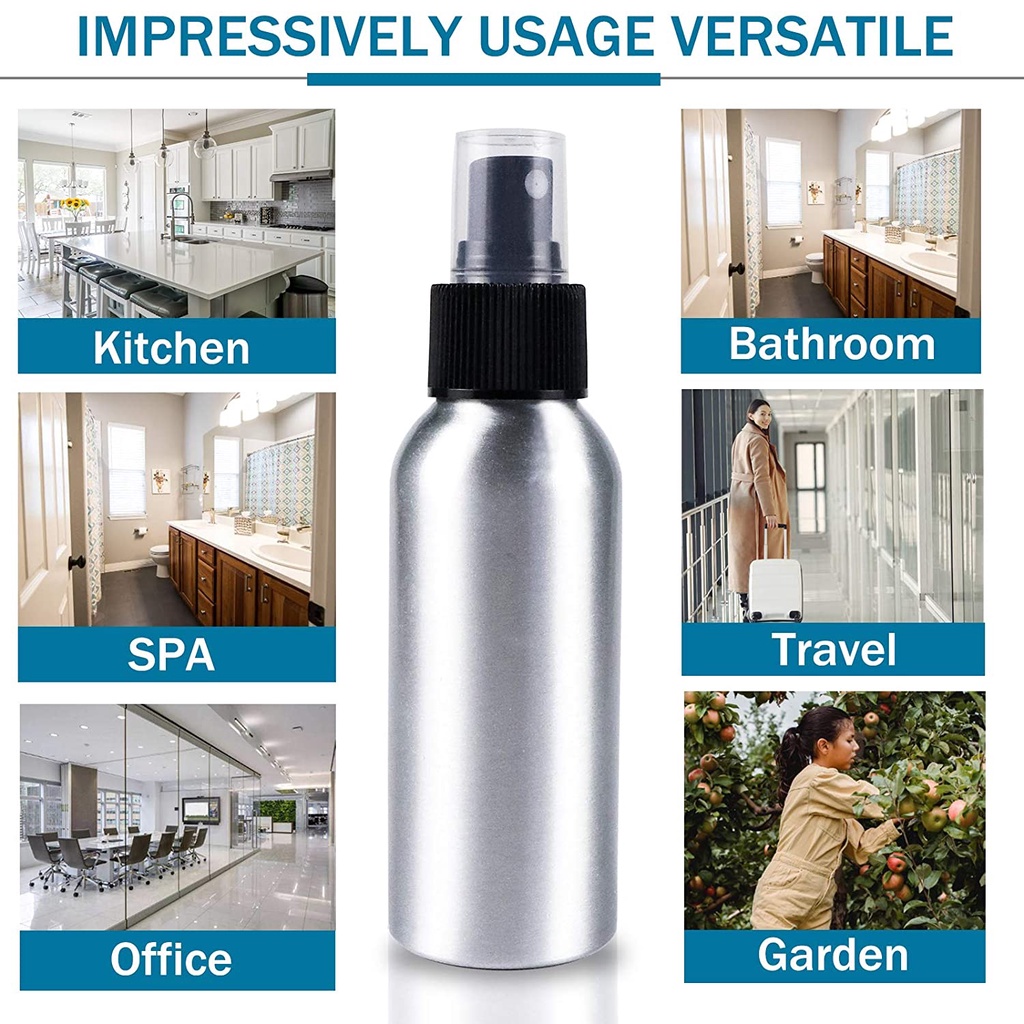 Bình xịt rỗng dung tích 40 / 50 / 100 / 150ml bằng nhôm kèm phễu nhỏ